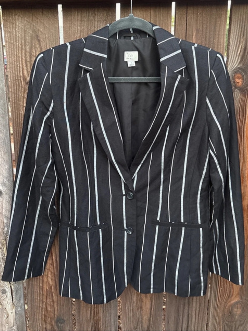 a new day Black and White Pinstripe Blazer